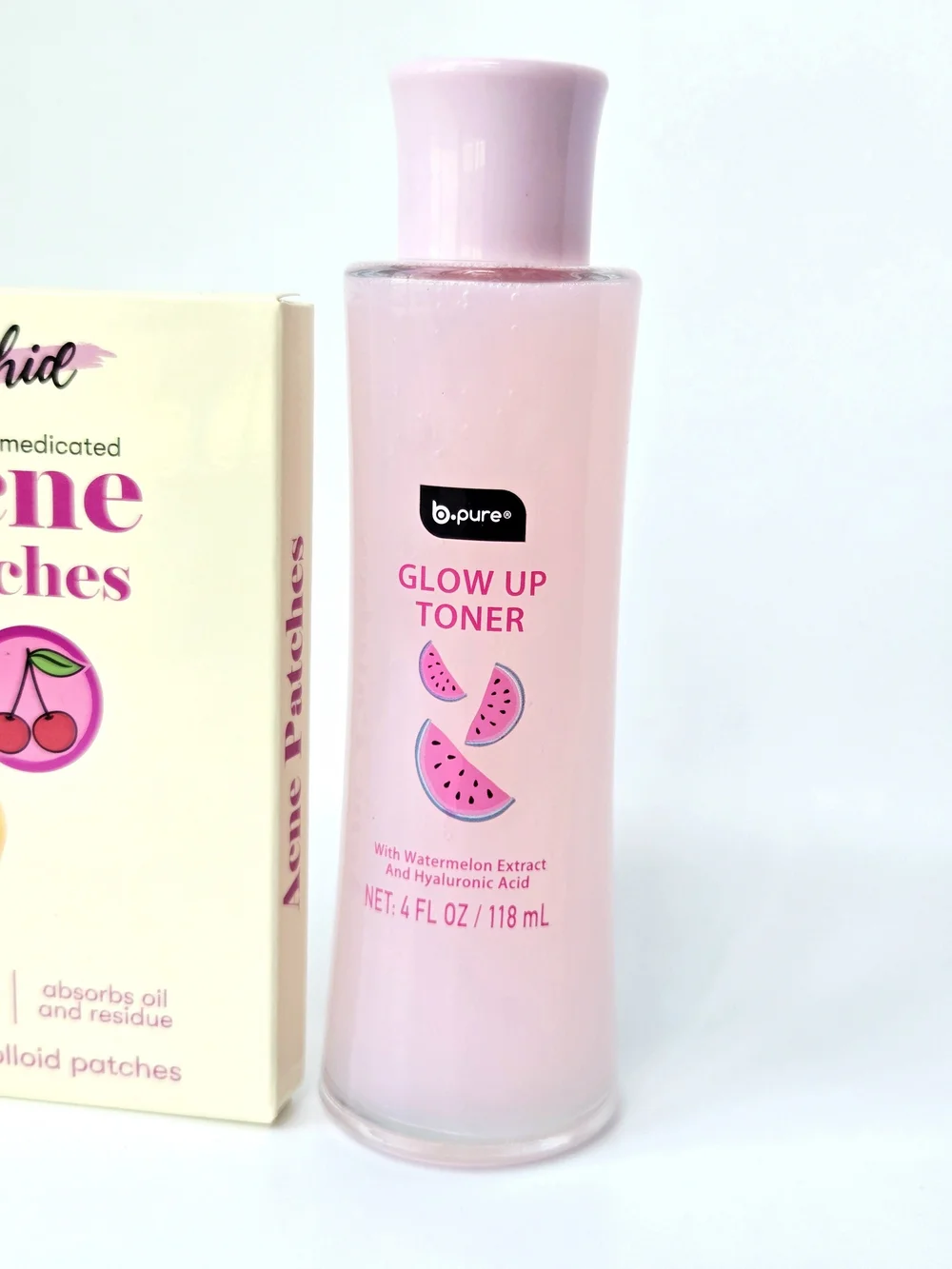 Skincare Set: b.pure Watermelon Glow Up Toner & Orchid Acne Patches NEW
